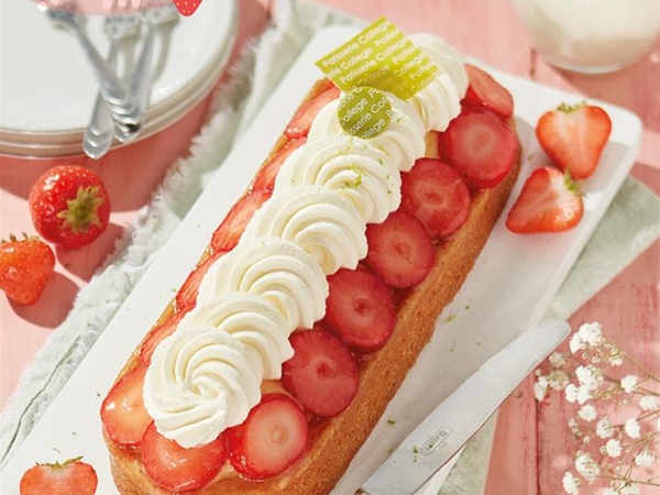 Aardbeienslof met slagroom